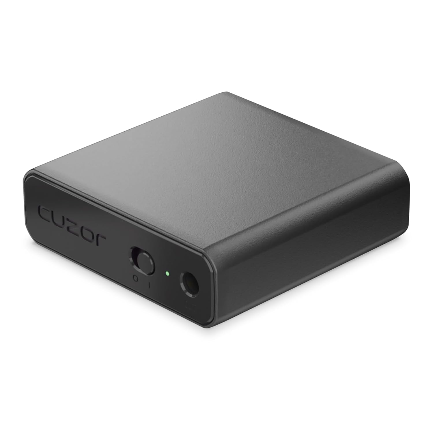 Cuzor Mini UPS PRO compact router backup unit with LED indicator, showing 12V output cable for WiFi router